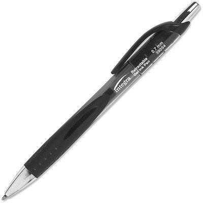 Integra 39054 Gel Pen Retractable .7mm Chrome Barrel/BK Ink