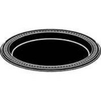 Huhtamaki Round Heavyweight Plastic Plates, 7in. Diameter, Black, Pack Of 125