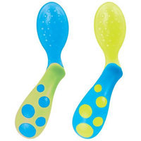Sassy Less Mess Toddler Spoon - 2 pk - Pink & Orange