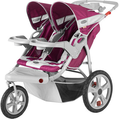 Instep Safari Double Jog Stroller - Maroon with Gray