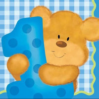 Creative Converting Bears 1st Birthday Boy Beverage Napkins