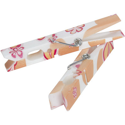 Household Essential Modern Floral Plastic Clothespin (Pack of 14)