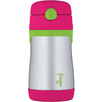 Babies R Us Thermos Foogo 290 ml Stainless Steel Straw Bottle - Watermelon with Green Accents