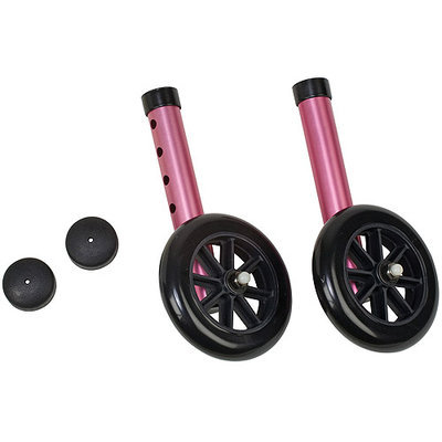 Mabis Pink Walker Wheels with Glide Cap Kits