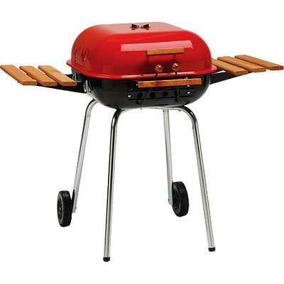 Meco Grills Meco Series 4100 Model 4106 Square Utility Charcoal Grill, Red