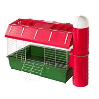 Kaytee Barn & Hay Silo Guinea Pig & Dwarf Rabbit Habitat, 31.5