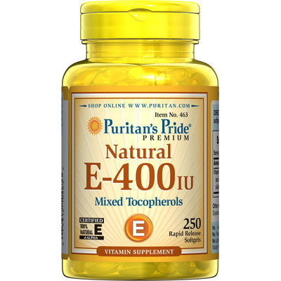 Puritan's Pride 2 Units of Vitamin E-400 iu Mixed Tocopherols Natural-250-Softgels
