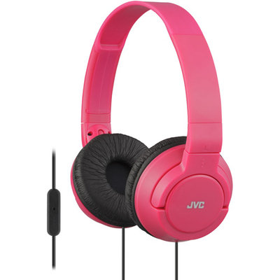 JVC HA-SR185 Lightweight Foldable Headphones with Remote (Red)