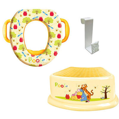 Disney - Winnie the Pooh Soft Potty Seat, Step Stool and Potty Hook