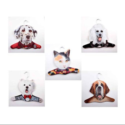 Stupell Industries Animal Dalmation / Poodle / Calico Cat / Westie / St. Bernard Clothing Hanger (Set of 5)