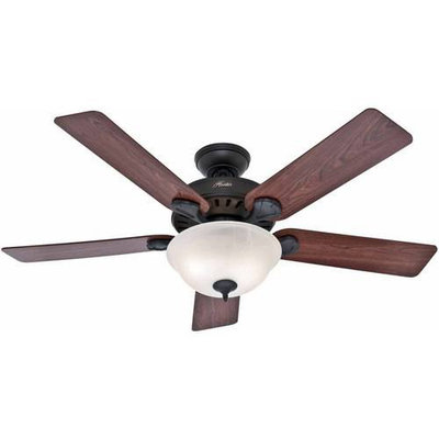 Hunter Fan Company 53250 Pro's Best Five Minute 52-Inch Ceiling Fan with Five Dark Cherry/Medium Oak Blades and Swirled