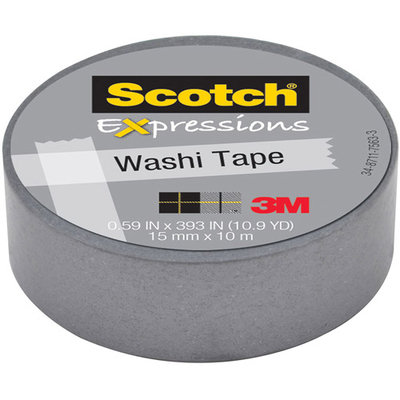 Scotch Expressions Washi Tape, .59 x 393, Silver