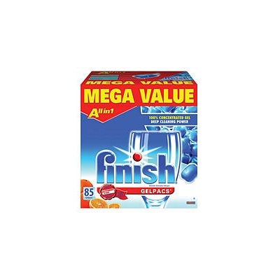 Finish Dishwasher Detergent Dish Detergent Gel Packs, Orange