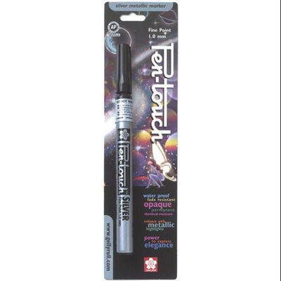 Sakura Of America Pen-Touch Metallic Marker Fine Point 1mm-Silver Ink