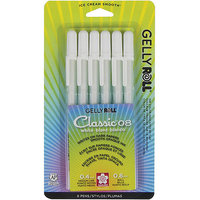 Sakura Gelly Roll Classic Medium Point Pens 6/Pkg-White