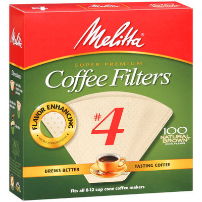 Melitta #4 Coffee Filters, Natural Brown, 100 count