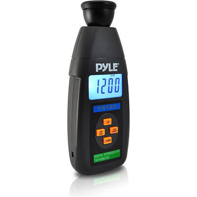 Pyle Audio Digital LED Non Contact Stroboscope Tachometer W/ Backlit LCD Display, 19,999 RPM Range