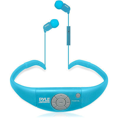 Pyle Audio Active Sport Waterproof Bluetooth Hands Free Wireless Stereo Headphones and Headset with Built in Microphone for Call Answering (Blue)