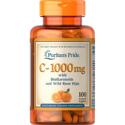 Puritan's Pride Vitamin C-1000 mg with Bioflavonoids & Rose Hips-100 Caplets