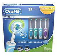 Oral-B Vitality Rechargeable Toothbrush, Family 4 Pack