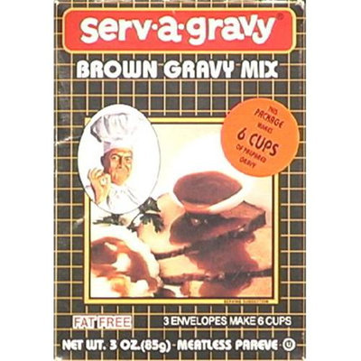 Serva Gravy Serv A Gravy Gravy Mix Brown 3-Ounce Boxes -Pack of 12
