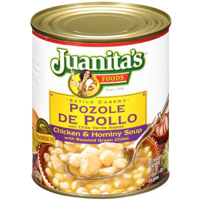Juanita's Foods Juanitas Foods Chicken and Hominy Soup With Roasted Green Chiles, 29.5 oz, - Pack of 12