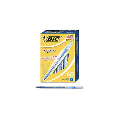 BIC Round Stic Medium Ballpoint Stick Pen, 60-Pk - Blue