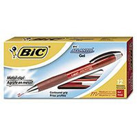 BIC Atlantis Retractable Gel Pen - Red - 0.7mm - 12 ct.