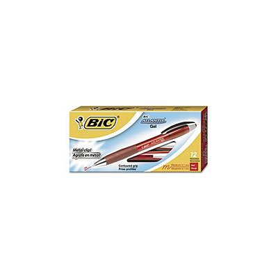 BIC Atlantis Retractable Gel Pen - Red - 0.7mm - 12 ct.