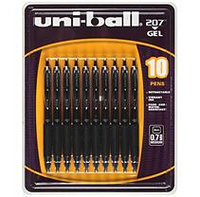 uni-ball 207 Gel Pens - Black Ink - 10 pk.