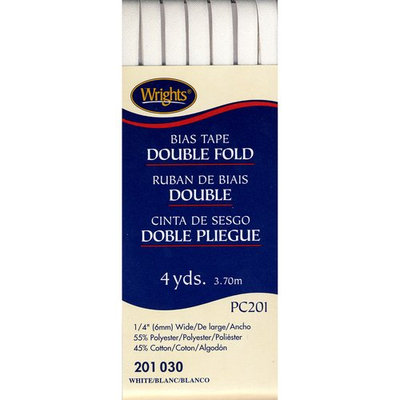Double Fold Bias Tape 1/4 4 Yards-White
