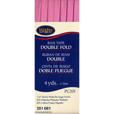 Double Fold Bias Tape 1/4 4 Yards-Pink