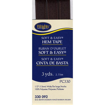 Soft & Easy Hem Tape 1/2 3 Yards-Seal Brown