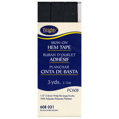 Iron-On Hem Tape 1/2 3 Yards-Black