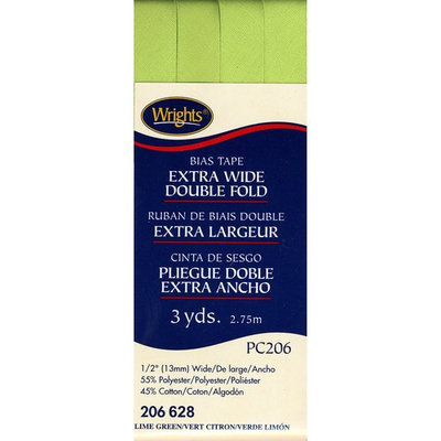 Double Fold Bias Tape 1/2 3 Yards-Lime Green