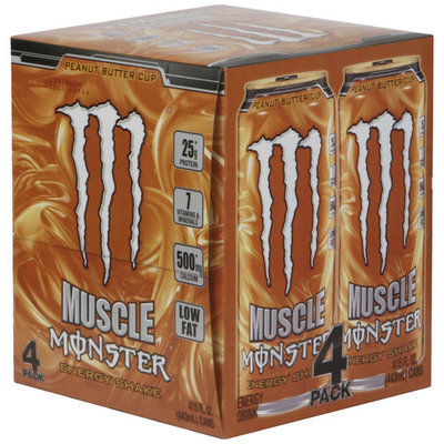 Monster Muscle Peanut Butter Cup Energy Shakes, 15 fl oz, 4 pack