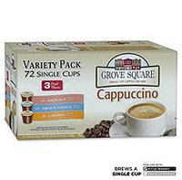 Grove Square Cappuccino Variety Single Serve Cups - 72 ct.
