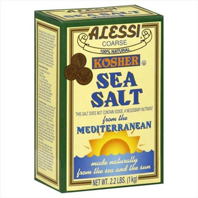 Alessi Mediterranean Coarse Sea Salt - 6 Boxes (2.2 lbs ea)