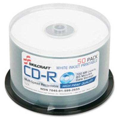 Skilcraft Cd Recordable Media - Cd-r - 52x - 700MB - 50 Pack Spindle - 120mm - Inkjet Printable - 1.33 Hour Maximum Recording Time (nsn-5992655)