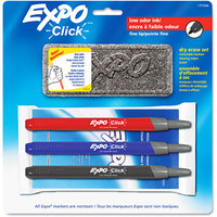 Expo Click Retractable Low-Odor Fine Tip Dry Erase Starter Set, 3 Assorted Markers
