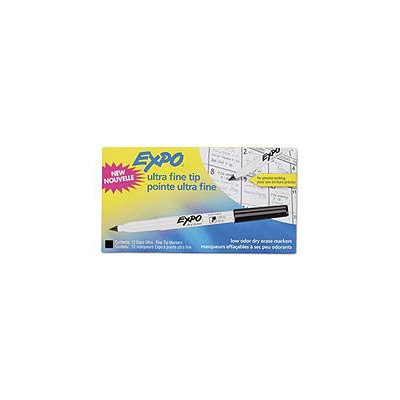 Expo Low Odor Dry-Erase Markers, Ultra Fine, Black, Dozen
