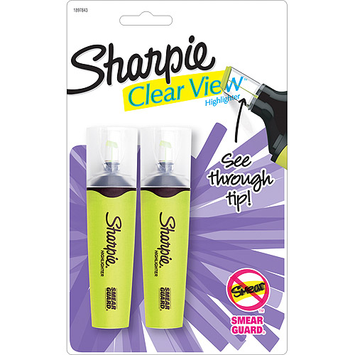 Sanford Sharpie Clear View Highlighters 2/Pkg-Yellow