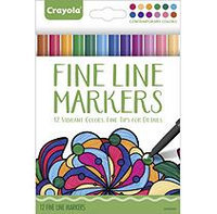 Crayola Fine Line Markers, Contemporary Colors, 12ct.