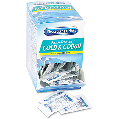 PhysiciansCare Cold and Cough Congestion Medication, Two-Pack, 50 Packs/Box