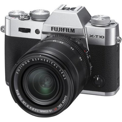 Fujifilm X-T10 Mirrorless Digital Camera Body, with XF 18-55mm F2.8-4 R LM OIS Lens, Silver