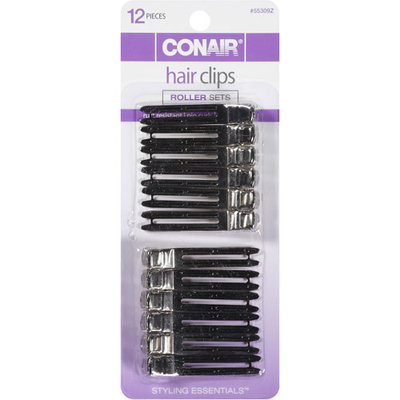 Scunci CONAIR 12 Piece Chrome Plated Hair Clips
