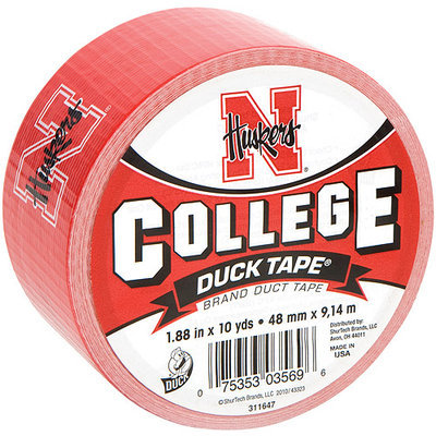 Shurtech 483370 College Logo Duck Tape 1.88 in. Wide 10 Yard RollNebraska