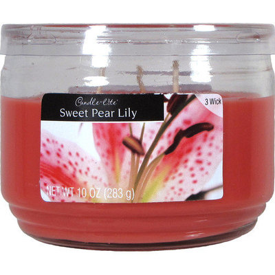 Candlelite Candle lite 10 Oz Sweet Pear Lily 3 Wick Terrace Jar Candle