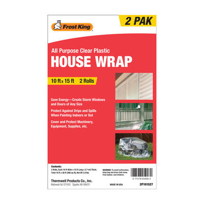FROST KING 2P101527 House Wrap, Clear,15 Ft