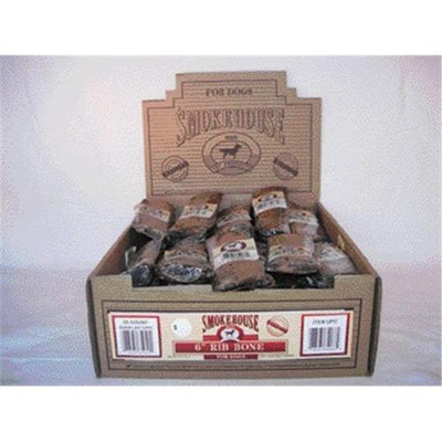 Smokehouse Brand Dog Treat Rib Bone 6 In 30 Ct Display
